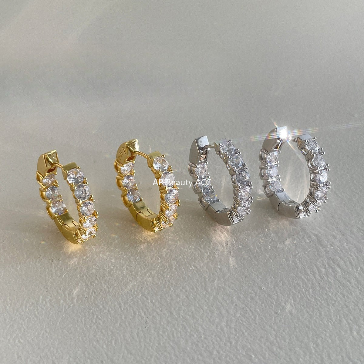 A관 - 925 은침 풀큐빅 링 귀걸이 [EH-4202] 25.10-3