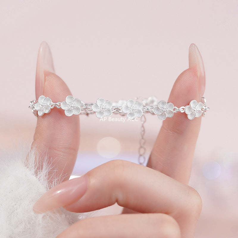 B관 - 999 실버 플라워 연결 체인 디자인 팔찌 [YC4589SL_1] 25.10-5