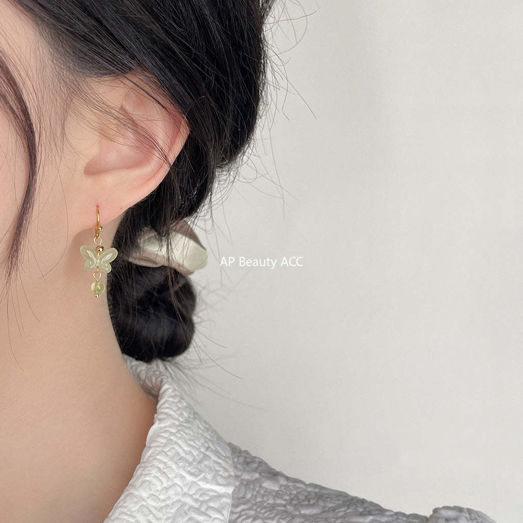 C관 - 천연석 작은 숲 속 스타일 핸드메이드 귀걸이 [3928] 24.05-3