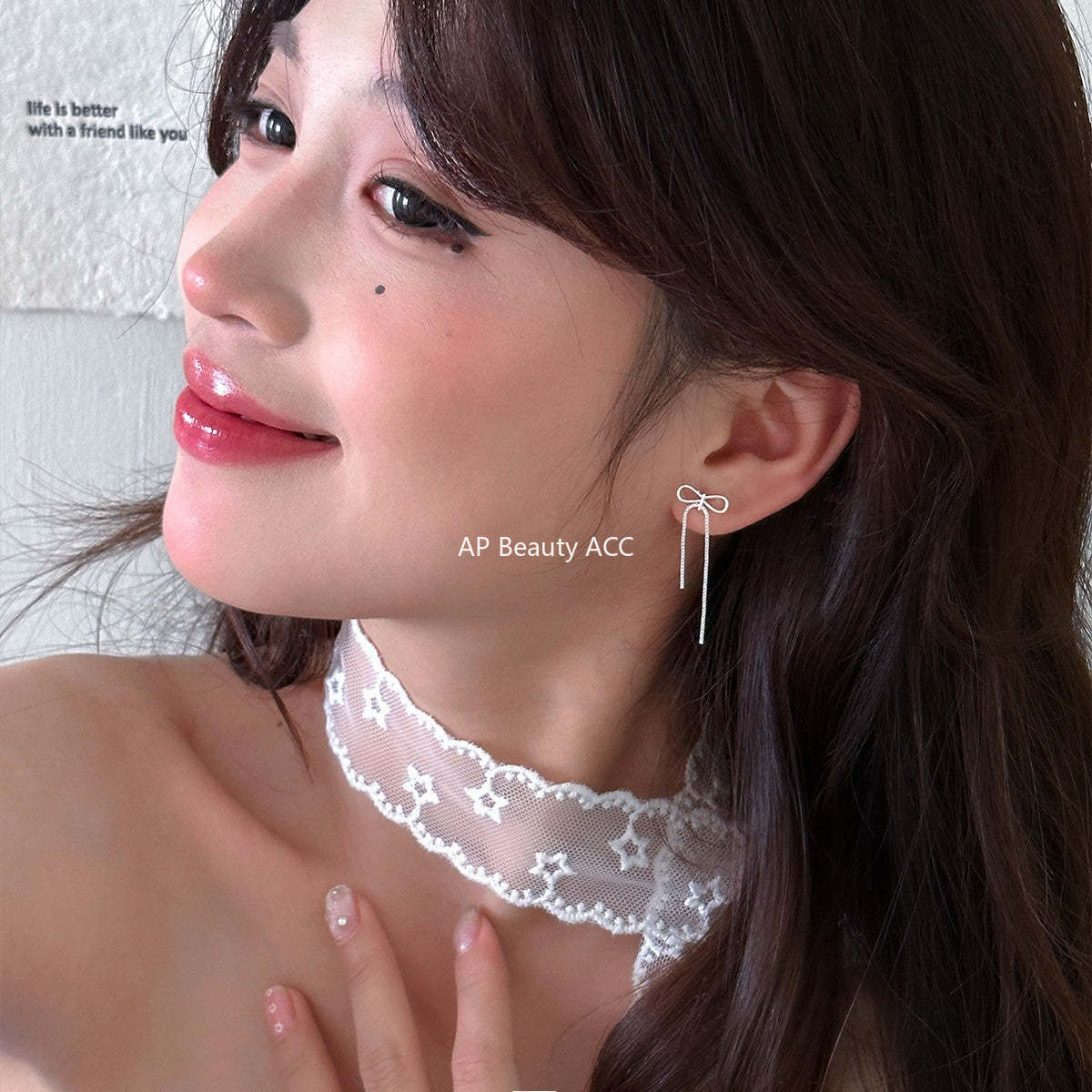 A관 - 925 은침 리본 드롭 귀걸이 [EH-3838] 25.07-2