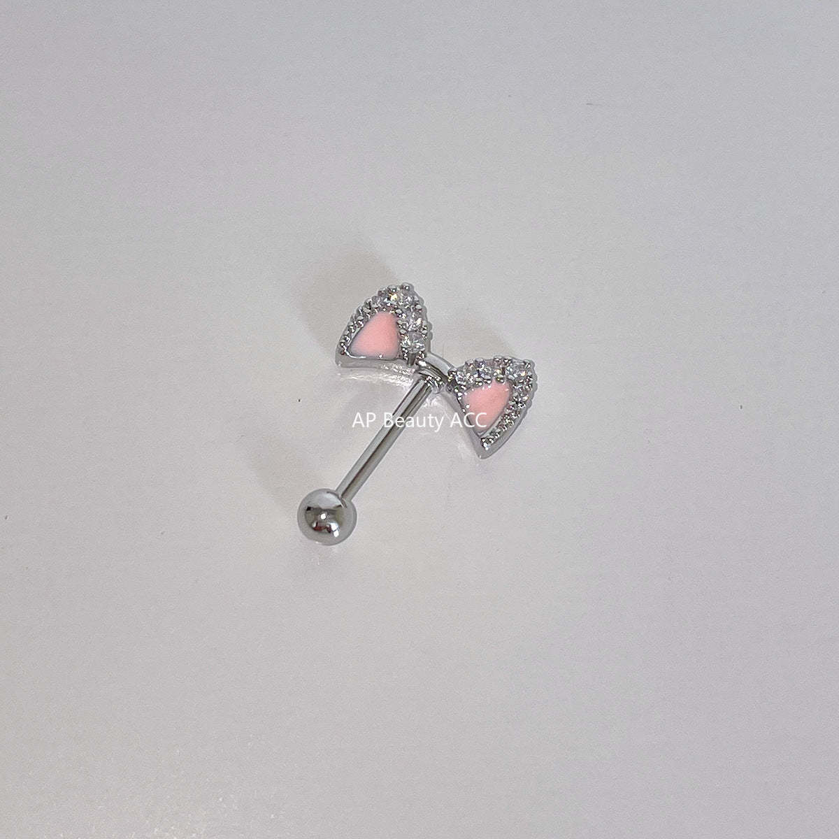 A관 - 고양이 귀 큐빅 티타늄 스틸 피어싱 귀걸이 [EH-4297] 25.12-1