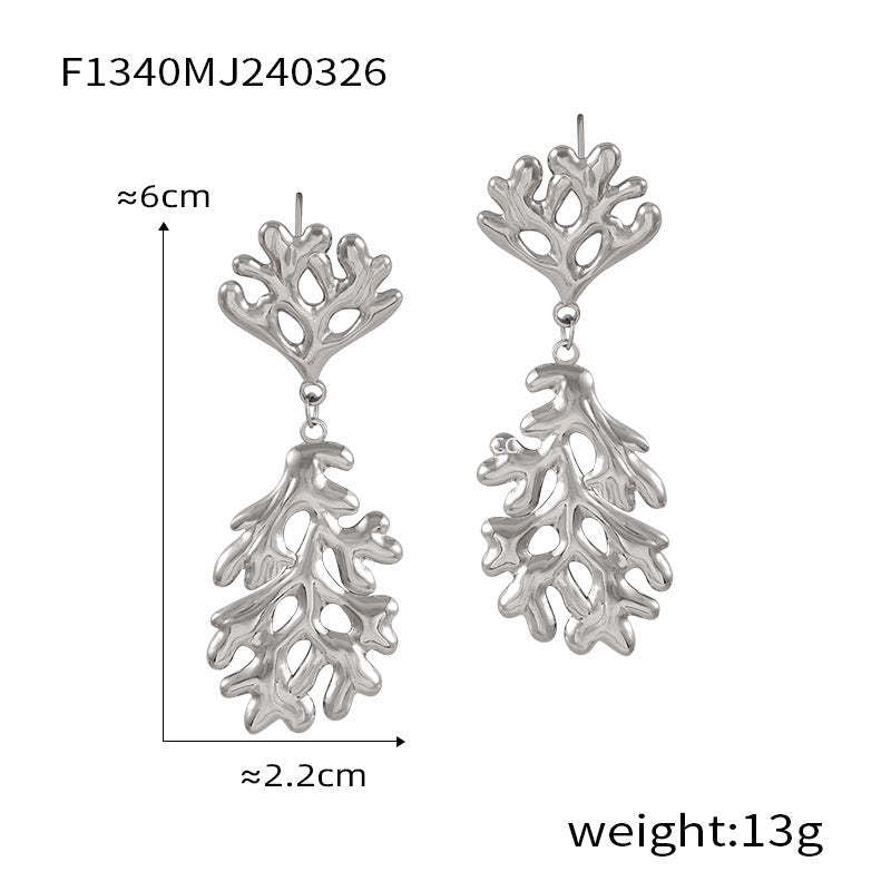D관 - 레트로 소라 기하학적 티타늄 스틸 골드 도금 유니크 엘레강스 귀걸이 [F1338-40-F1345] 24.04-1