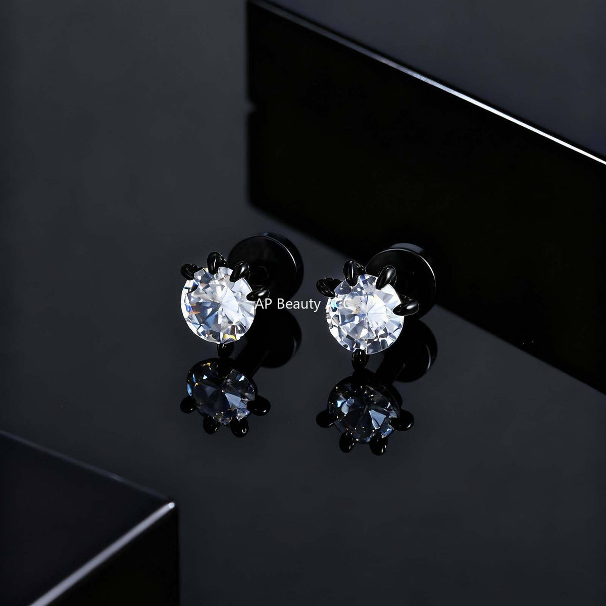 G관 - 화이트 큐빅 드래곤클로 스테인리스 귀걸이 [ES-767B] 25.11-3