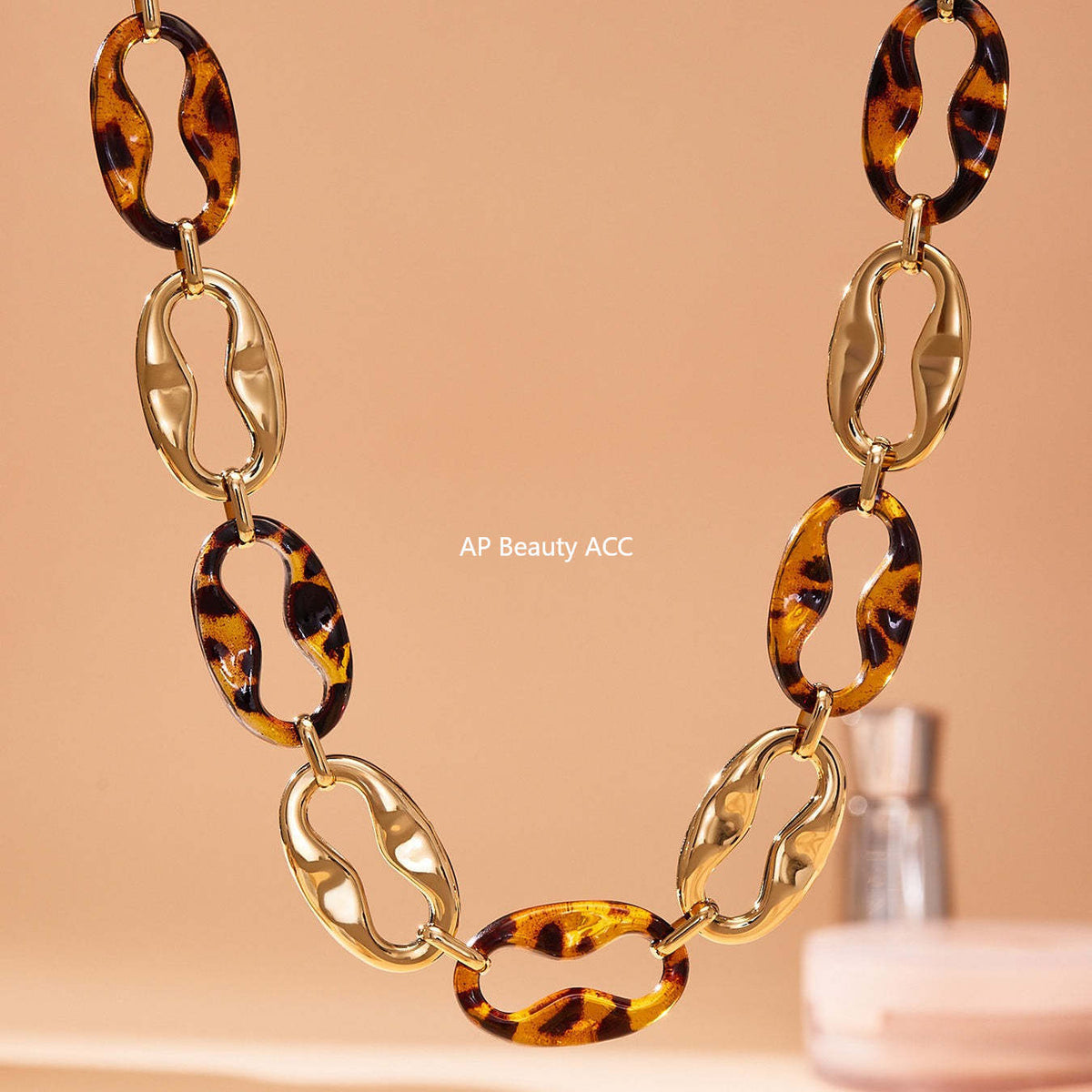 D관 - 레진 타원 체인 디자인 스테인리스 목걸이 팔찌 귀걸이 [TXP470] 25.11-3