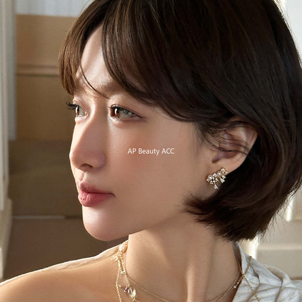 A관 - 고급스러운 진주 큐빅 귀걸이 [EH-4014] 25.09-2