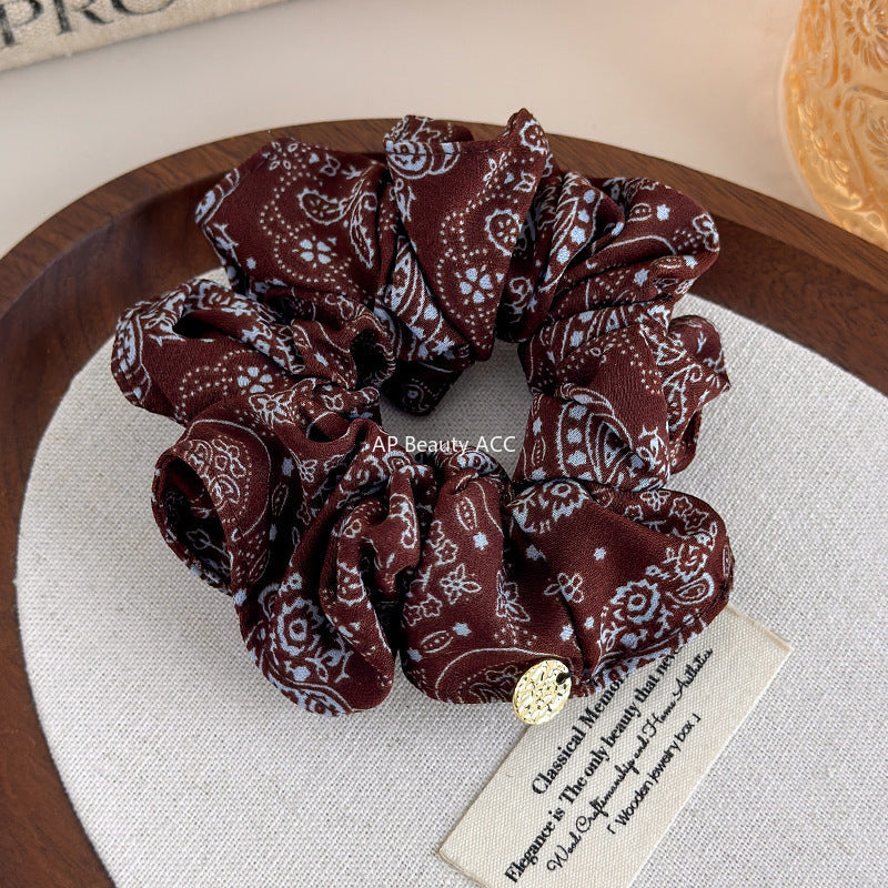 E관 - 빈티지 페이즐리 패턴 포니테일 곱창 헤어밴드 [27578] 25.10-3