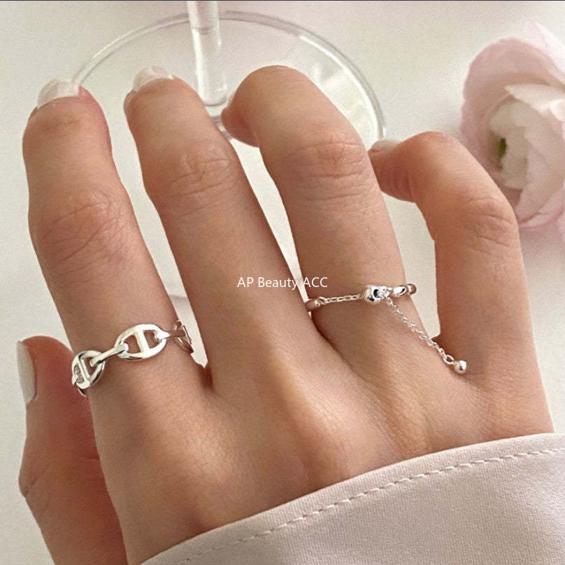 F관 - 925 실버 올리브 비즈 반지 [J1621] 25.12-1