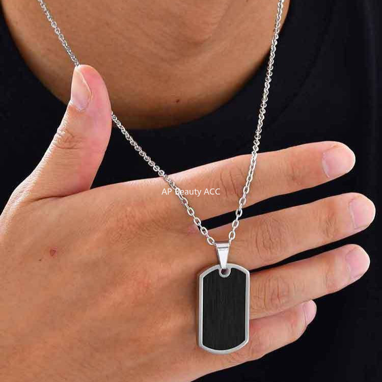 G관 - 스테인리스 태그 플레이트 펜던트 목걸이 [PN-2236] 25.11-2