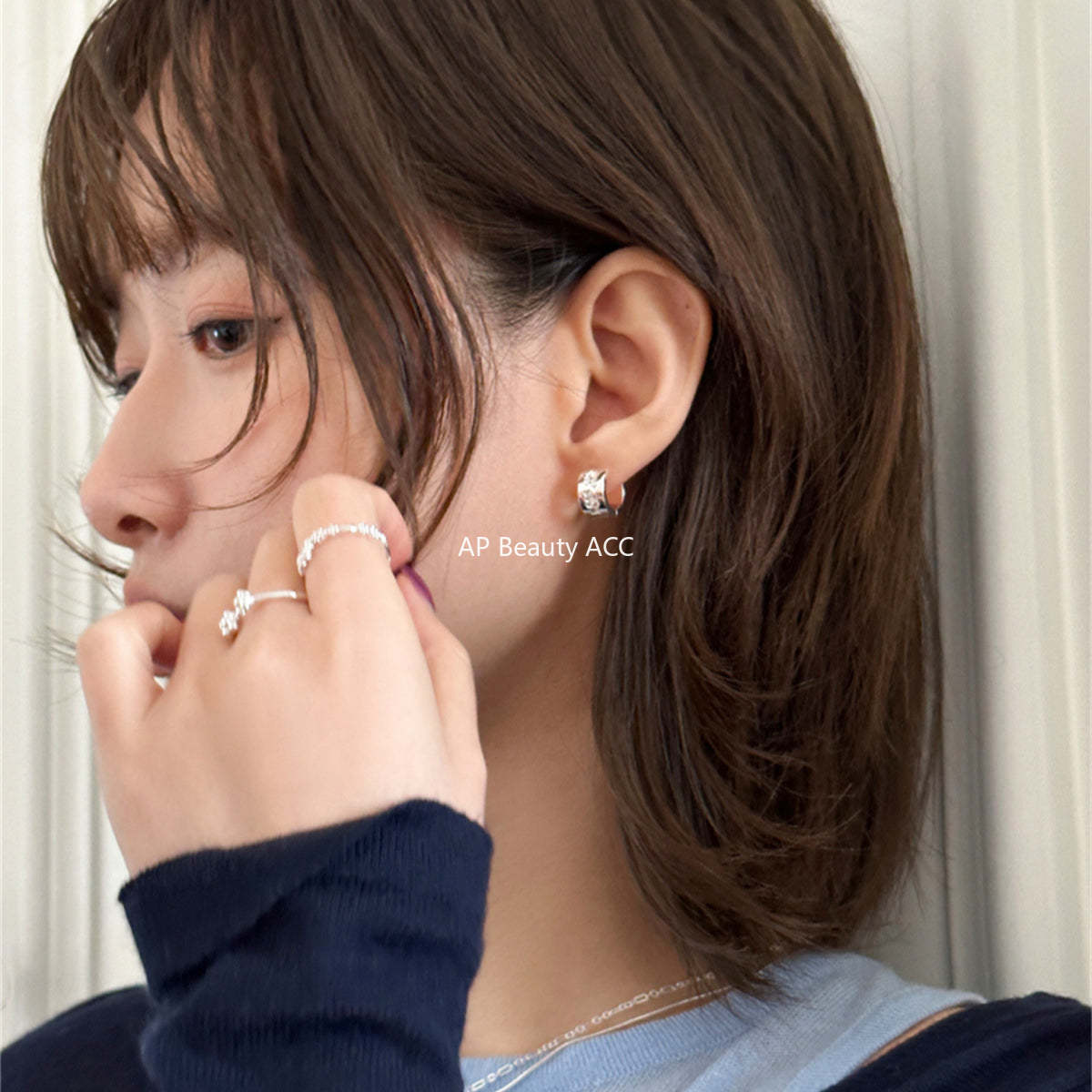 A관 - 비정형 문양 은침 귀걸이 [EH-3475] 25.04-3