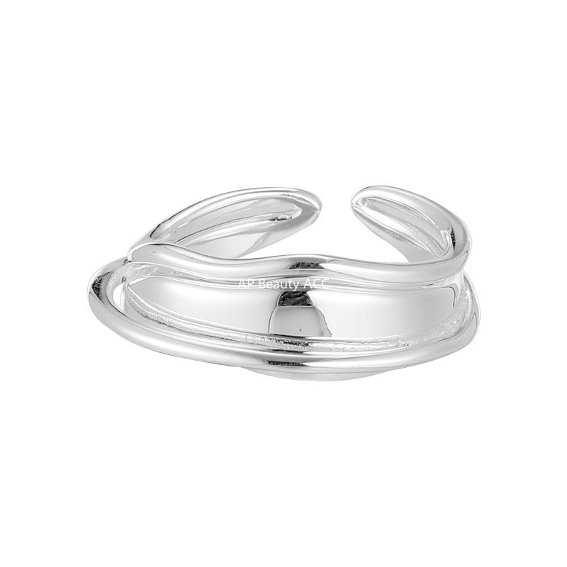 A관 - 925 실버 심플 레이어 오픈형 반지 [JZ-0595] 25.11-2