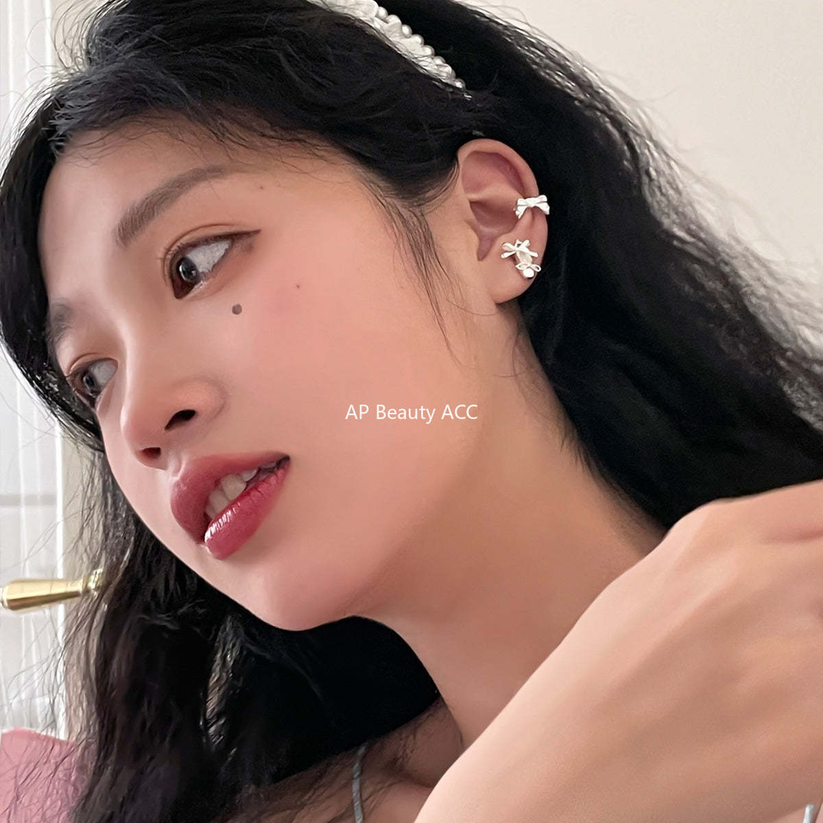 A관 - 925 은침 발레 슈즈 리본 귀걸이 [EH-2857] 24.04-1