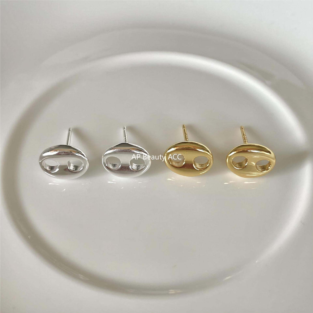 F관 - 925 실버 돼지코 디자인 스터드 귀걸이 [C1204] 25.12-2