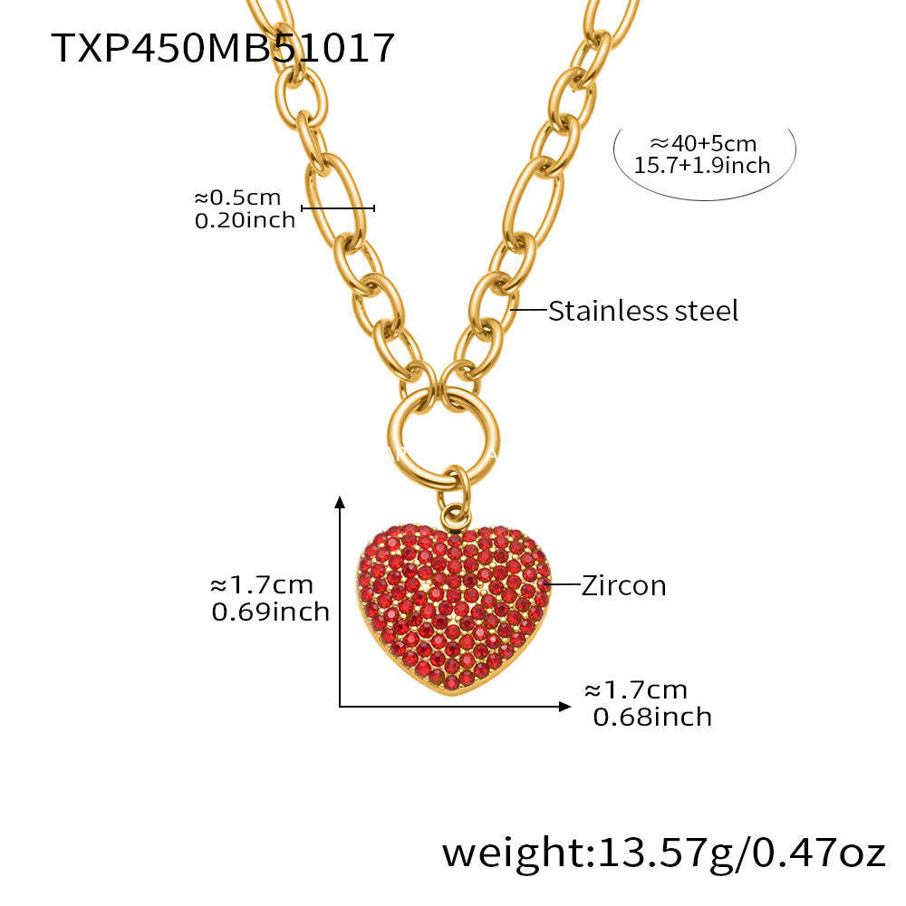 D관 - 18K 도금 스테인리스 스틸 큐빅 왕관 하트 반지 귀걸이 목걸이 [TXP450] 25.10-4