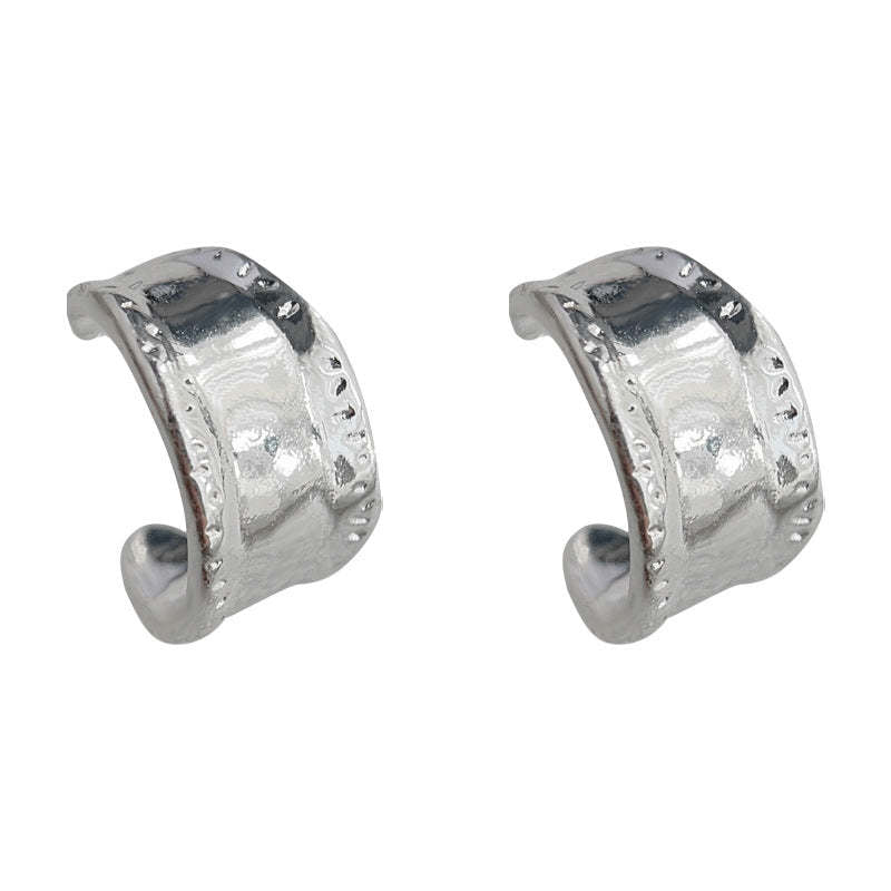 C관 - 개성 있는 작은 진주 기하학 은침 귀걸이 간결하고 고급스러운 귀걸이 [3769] 24.04-2