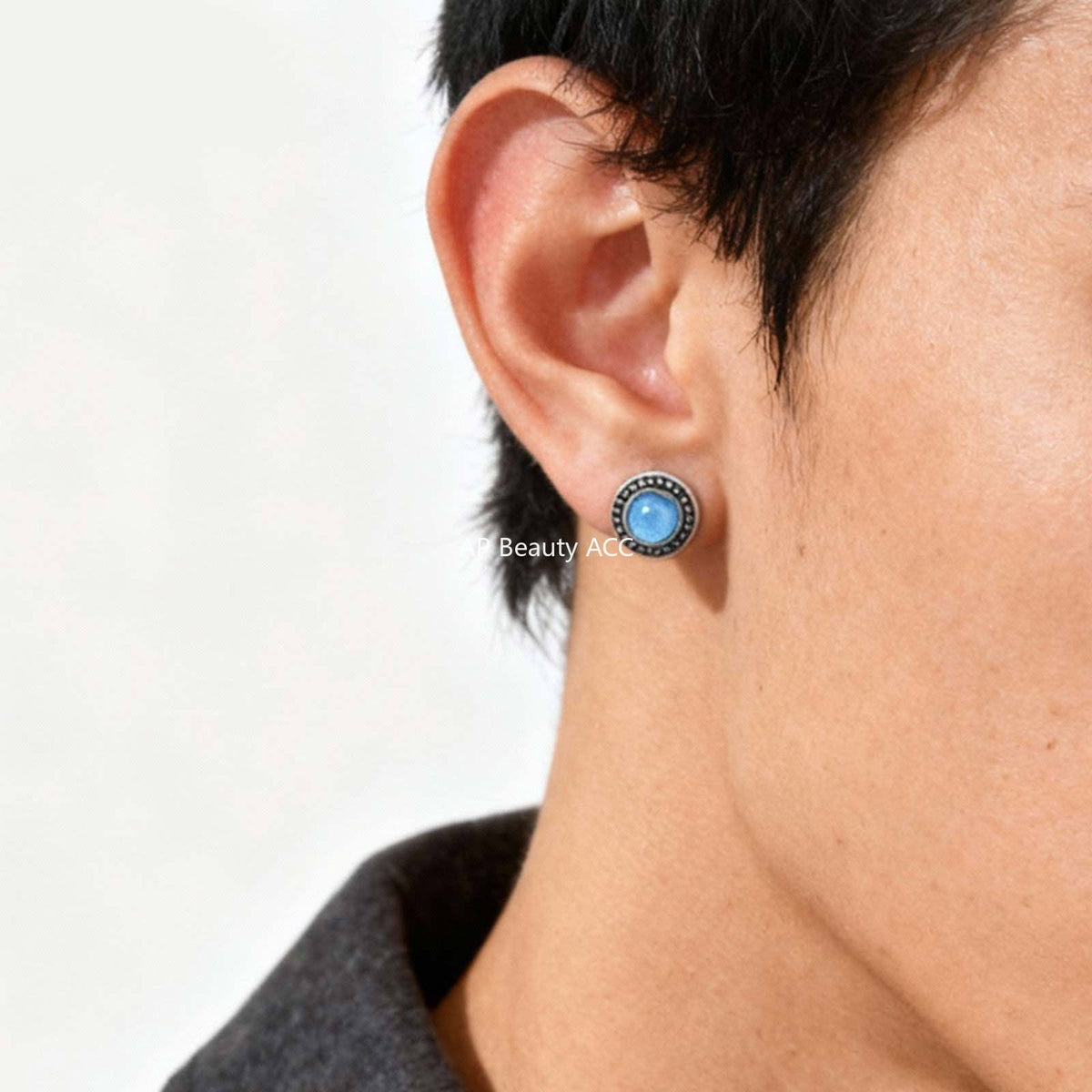 G관 - 원형 레진 스테인리스 스틸 피어싱 귀걸이 [ES-768] 25.12-2