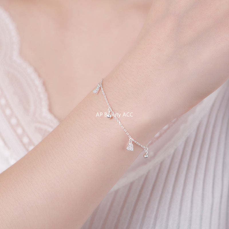 B관 - 999 실버 하트 원형 볼 펜던트 팔찌 [YC4225SL_1] 25.10-4