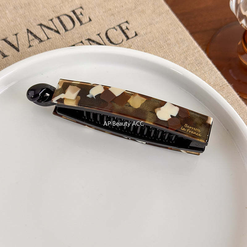 E관 - 아세테이트 스트라이프 트위스트 집게핀 [27640] 25.11-1