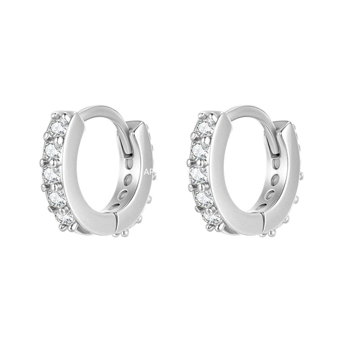 A관 - 티타늄 스틸 큐빅 후프 귀걸이 [EH-4163] 25.10-4