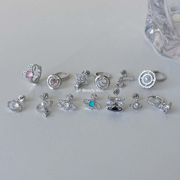 A관 - 큐빅 행성 티타늄 스틸 피어싱 귀걸이 [EH-4347] 25.12-1