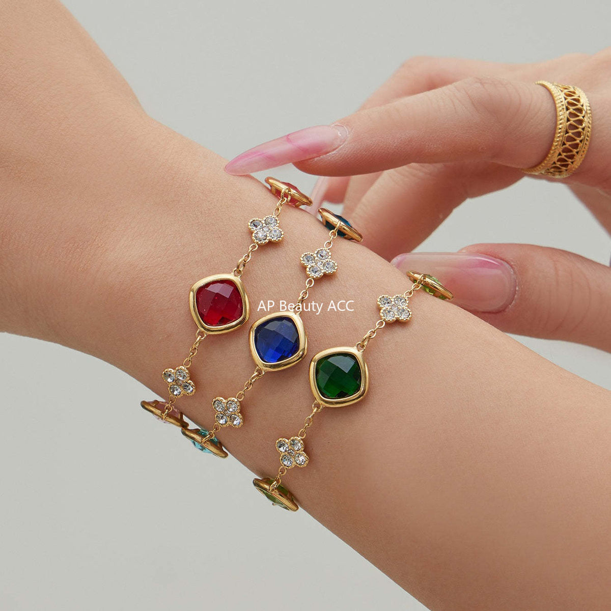 D관 - 스테인리스 스틸 둥근 사각 컷팅 큐빅 목걸이 귀걸이 팔찌 [TXP509] 25.12-1