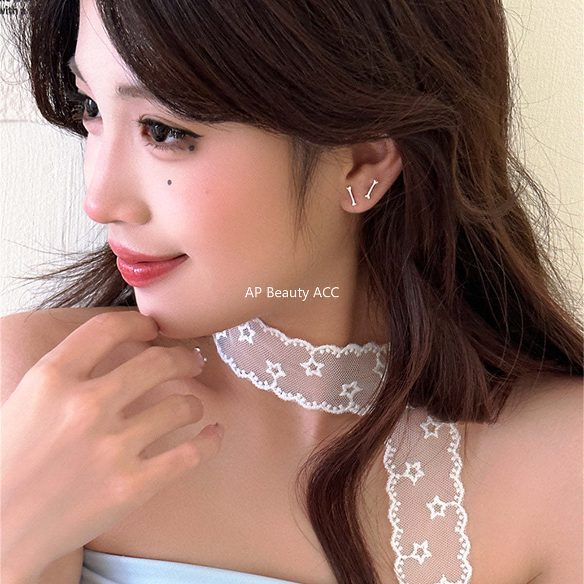 A관 - 개뼈다귀 디자인 925 은침 피어싱 귀걸이 [EH-3799] 25.08-5