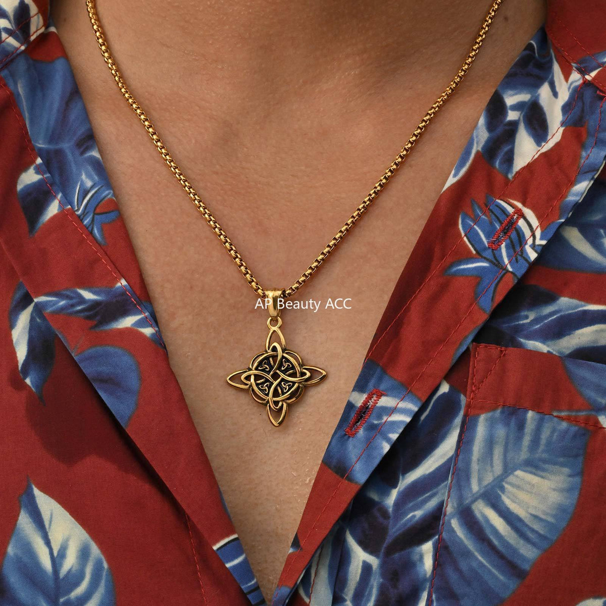 G관 - 스테인리스 스틸 원형 매듭 디자인 펜던트 목걸이 [PN-1945] 25.10-5