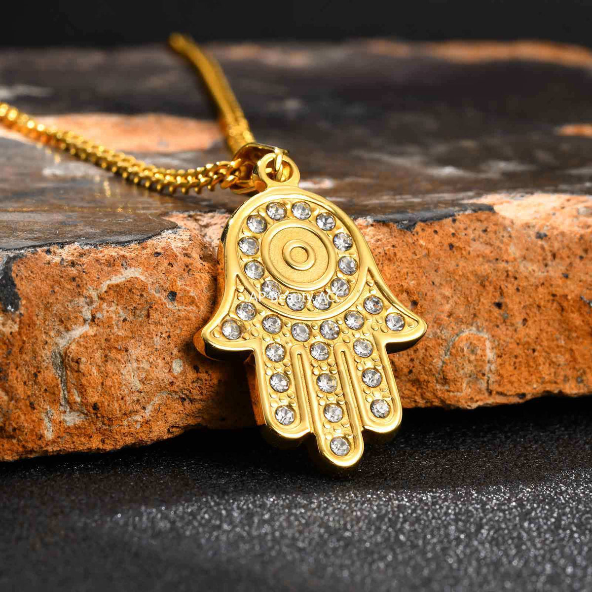 G관 - 스테인리스 파티마의손 큐빅 펜던트 목걸이 [PN-2264] 25.11-2