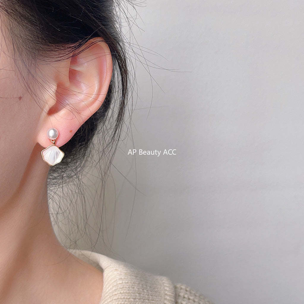 C관 - 담수 진주 고급스러운 14K 도금 은침 귀걸이 [3552] 24.04-2