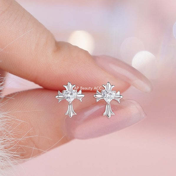 B관 - 큐빅 십자가 999 실버 귀걸이 [YC2153E_3 YC2416E_2 YC2434E_1] 25.11-3