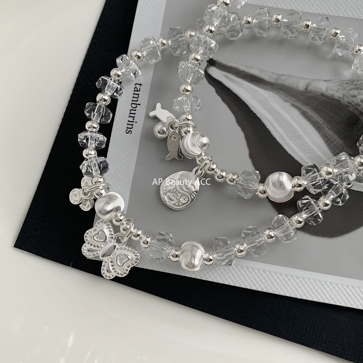 A관 - 925 실버 나비 고양이 핸드메이드 팔찌 [1076-1077] 25.10-3