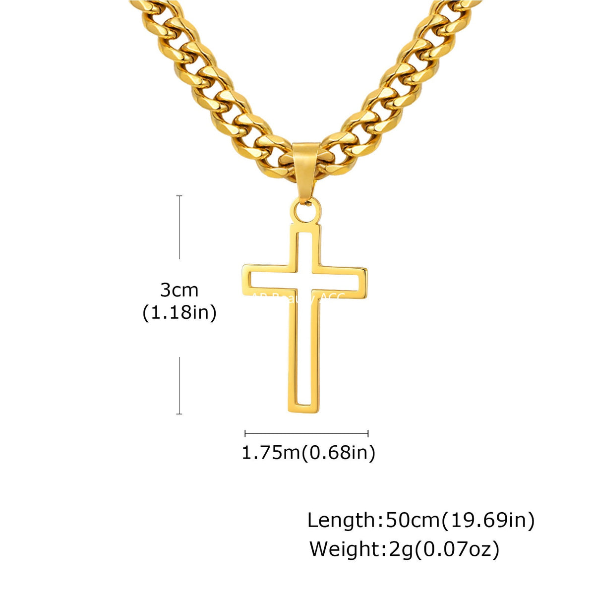 G관 - 스테인리스 스틸 십자가 펜던트 체인 목걸이 [PN-1531] 25.11-1