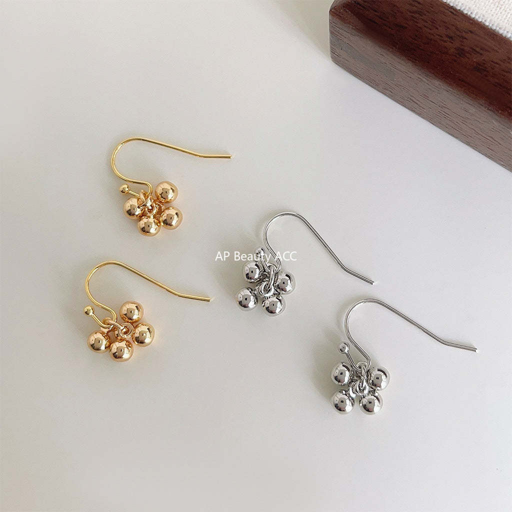 C관 - 14K 도금 포도 모양 핸드메이드 심플 귀걸이 [4217-4218] 24.06-2