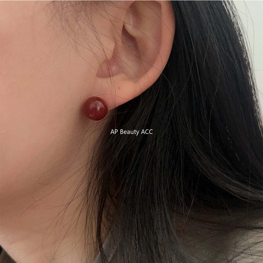 F관 - 925 실버 마노 귀걸이 [C1111] 24.05-3