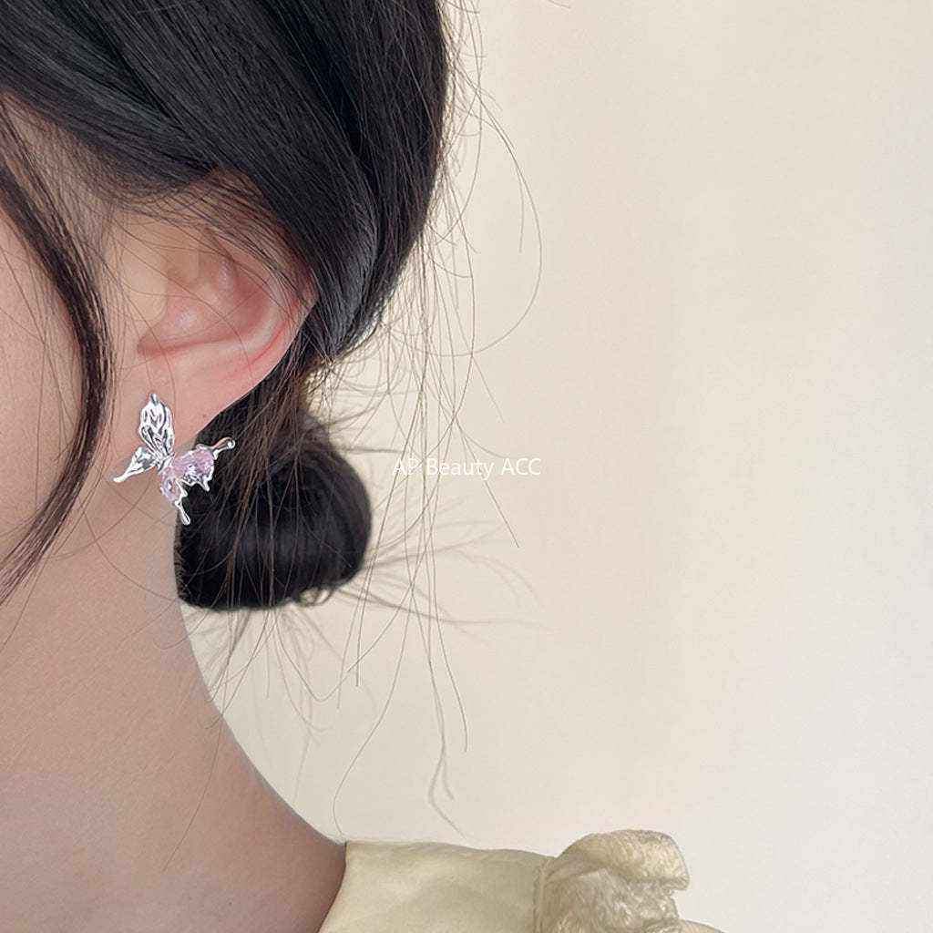 C관 - 인스타그램 스타일 액체 큐빅 나비 귀걸이 [3984] 24.05-1