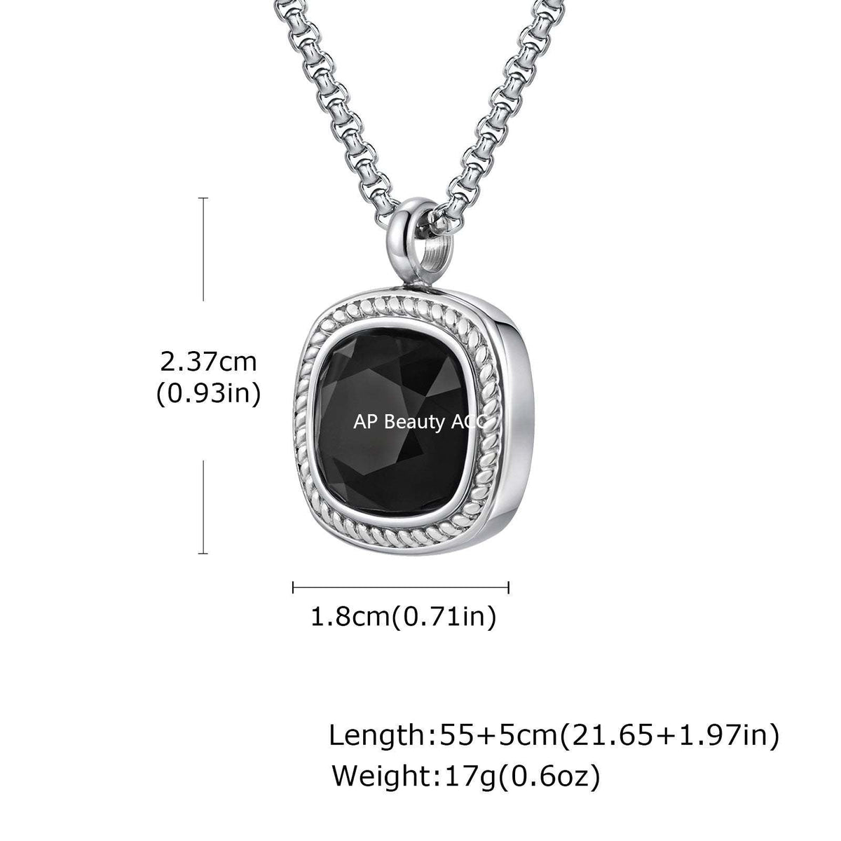 G관 - 스테인리스 스틸 사각 컷면 펜던트 목걸이 [NC-353] 25.11-1