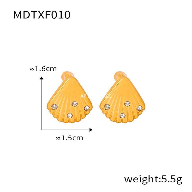 D관 - 레트로 자개 큐빅 펜던트 담수 진주 트렌디 귀걸이 목걸이 [F010-P004-P010] 24.03-4