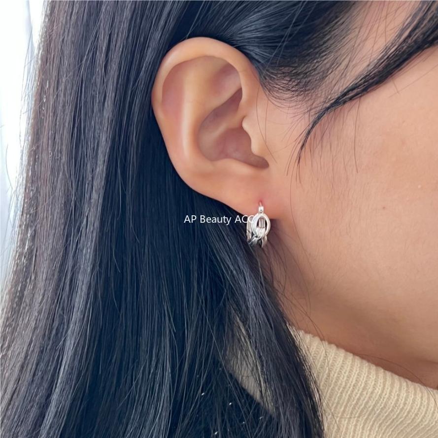 F관 - 925 실버 핸드메이드 매듭 모양 귀걸이 [C1086] 25.10-4