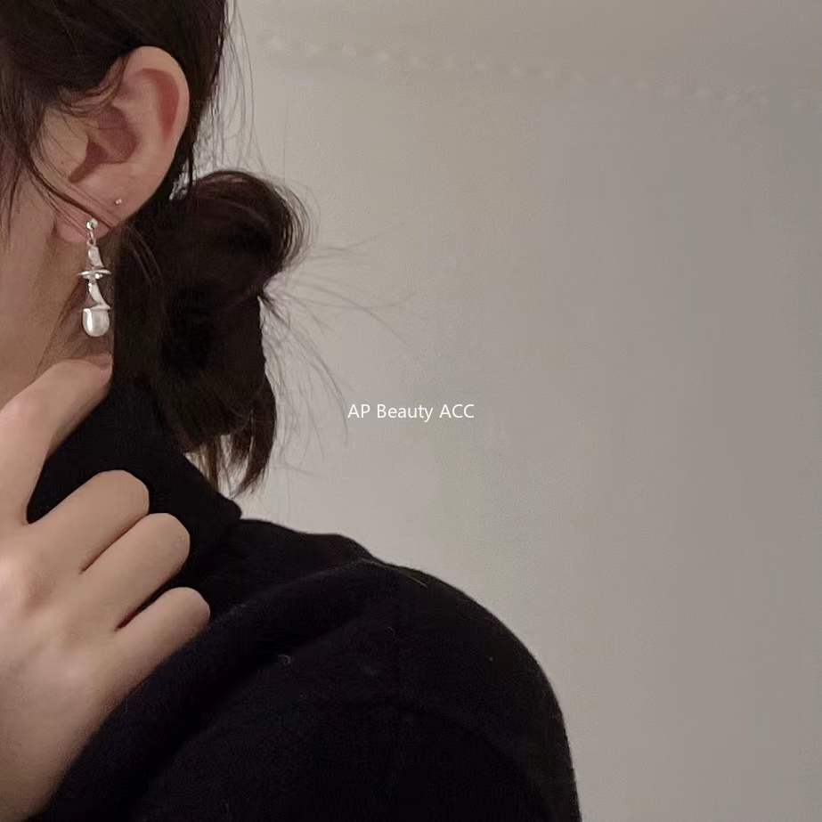 F관 - 925 실버 종 모양 진주 귀걸이 [C882] 25.12-1