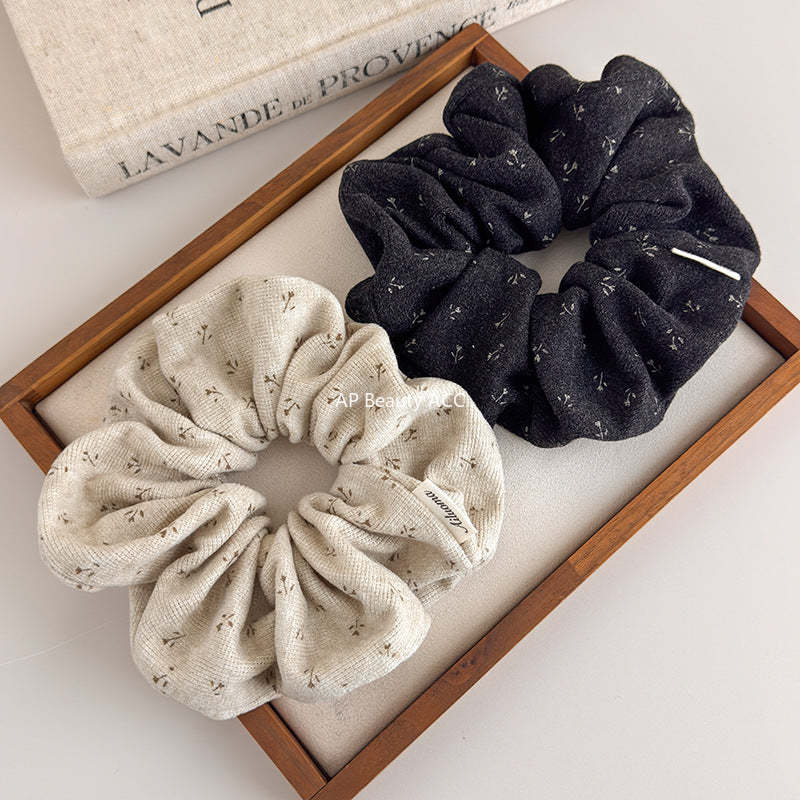 E관 - 니트 플라워 프린트 빈티지 곱창 헤어밴드 [27618] 25.10-5