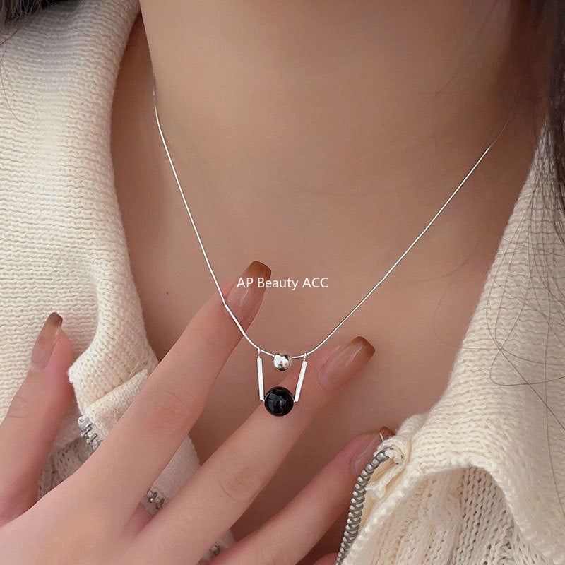 F관 - 925 실버 블랙 오닉스 목걸이 [B99] 25.10-1