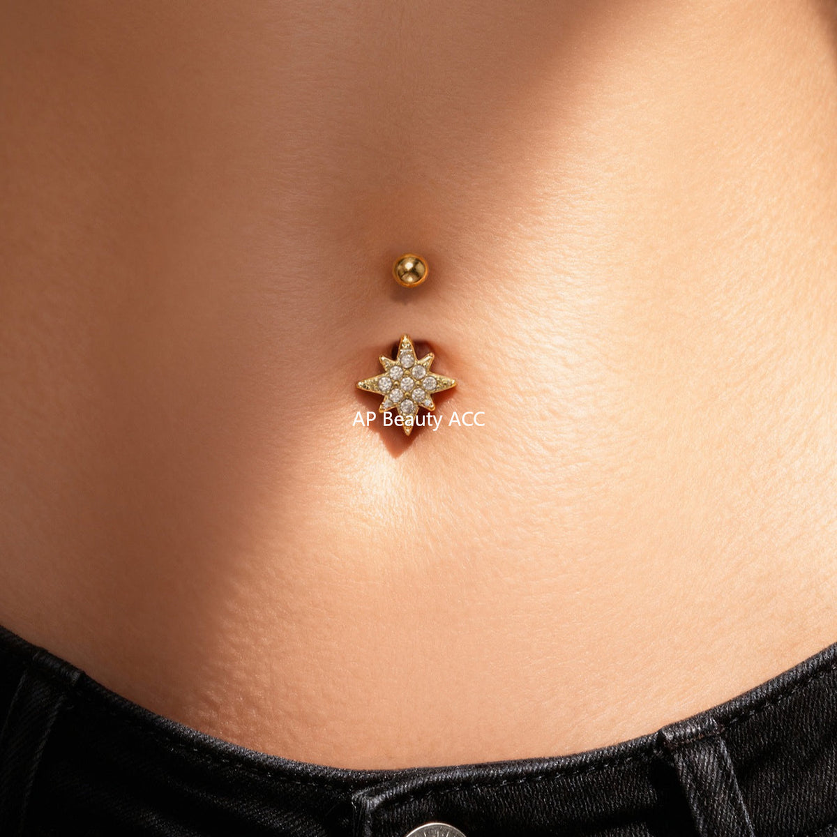 D관 - 스테인리스 스틸 풀 큐빅 18K 도금 피어싱 귀걸이 [H009] 25.11-2