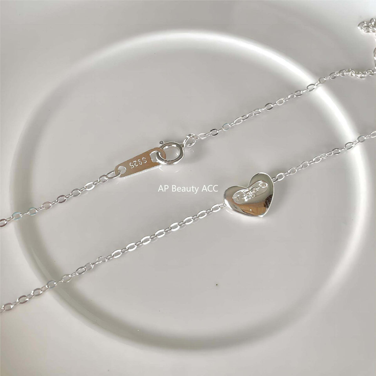 F관 - 925 실버 뚫린 하트 펜던트 목걸이 [B1192] 25.12-2