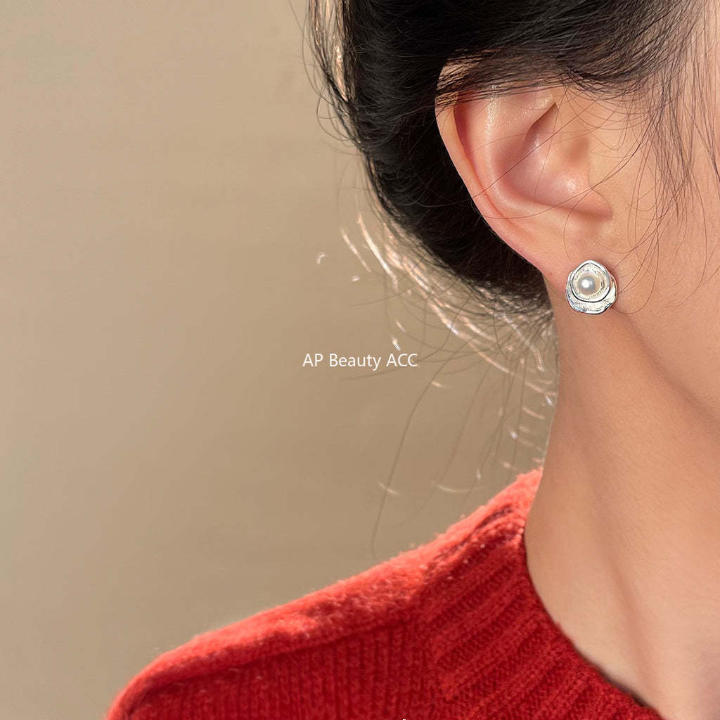 C관 - 14K 도금 925 은침 담수 진주 귀걸이 [5226] 25.02-2