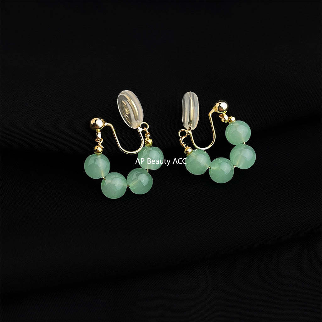 C관 - 18K 도금 에나멜 플라워 이어커프 귀걸이 [EJ0301S] 25.03-1