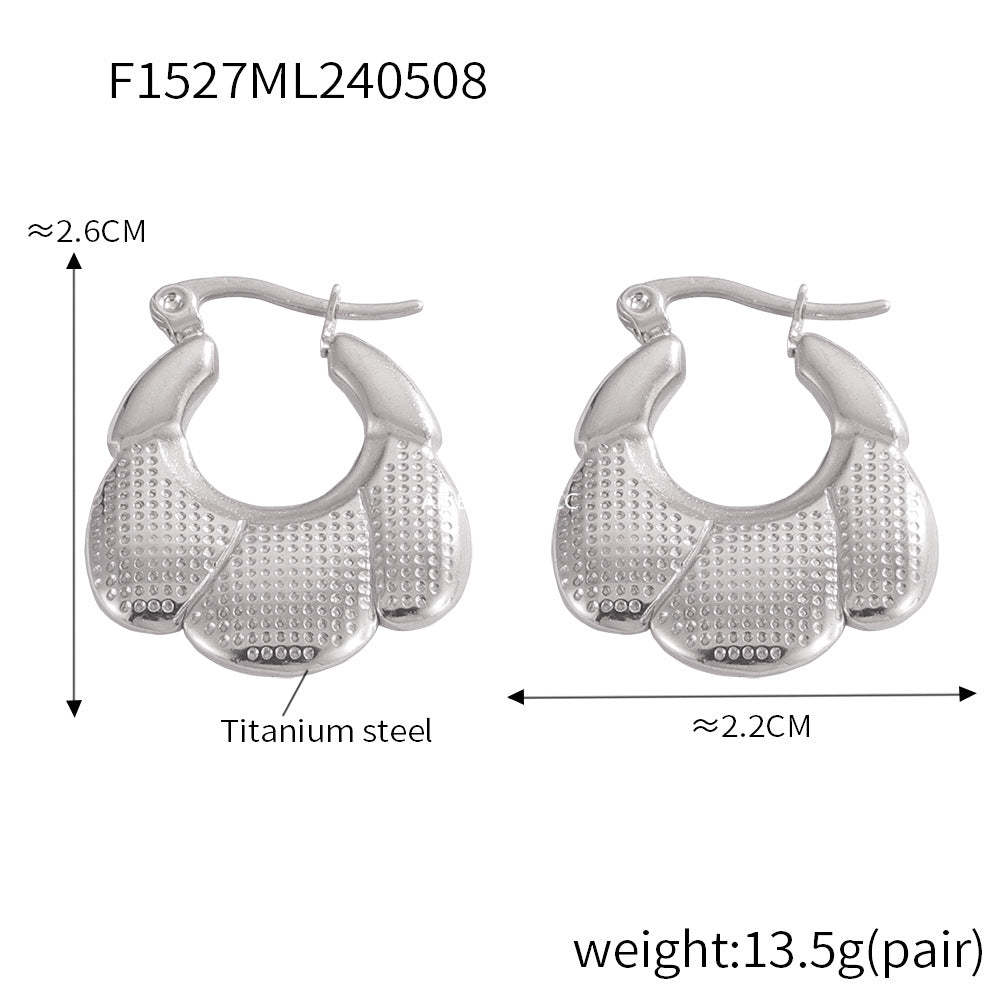 D관 - 티타늄 스틸 우아한 대리석 패턴 디자인 귀걸이 [F1527-28] 24.05-3