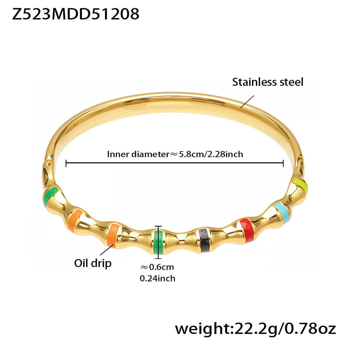D관 - 스테인리스 스틸 18K 도금 버클 팔찌 [Z522-Z523-Z524] 25.12-3