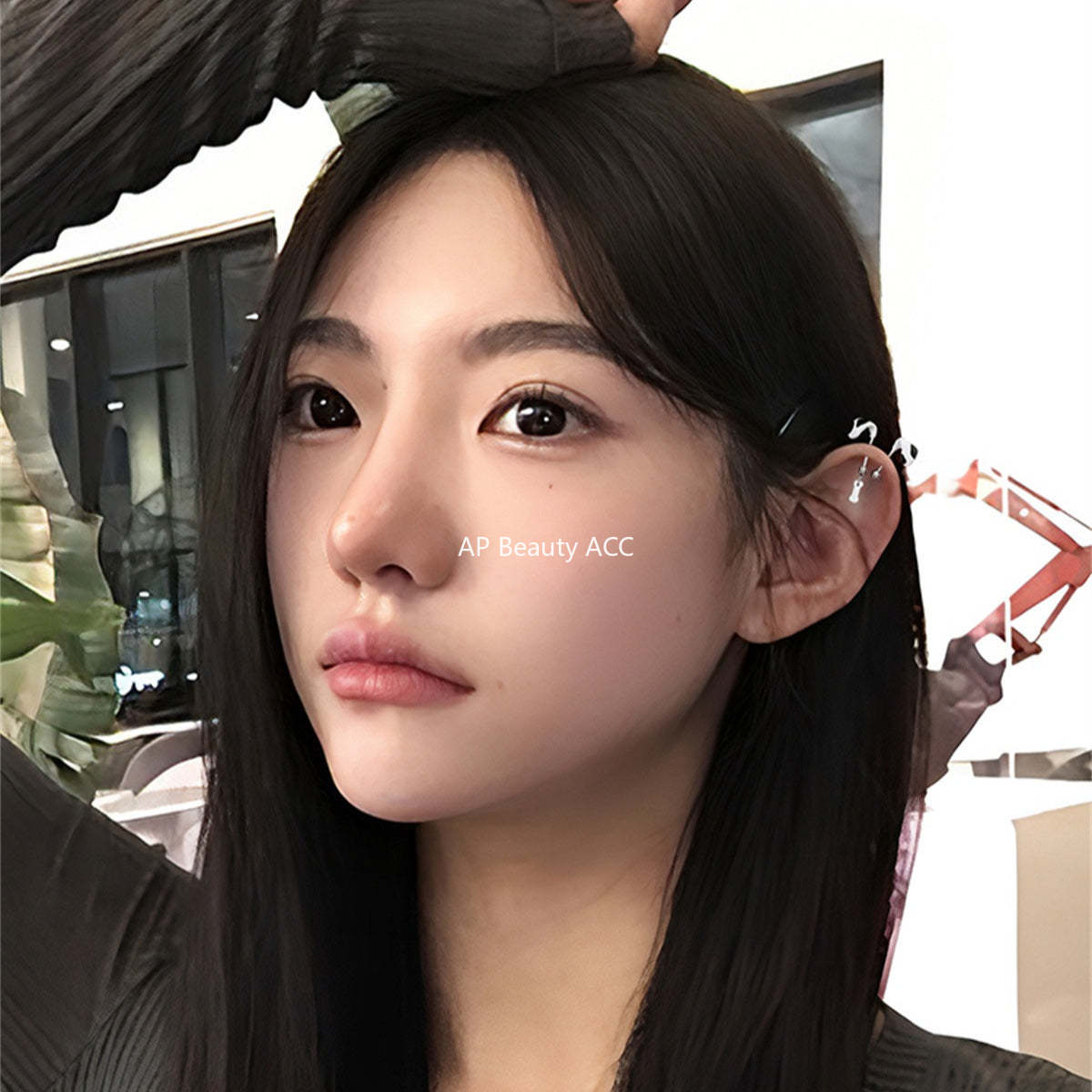 A관 - 티타늄 스틸 강아지 귀 디자인 피어싱 귀걸이 [EH-4086] 25.10-4