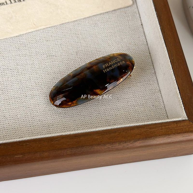 E관 - 프렌치 타원형 셀룰로이드 소형 헤어핀 [24383] 25.10-2
