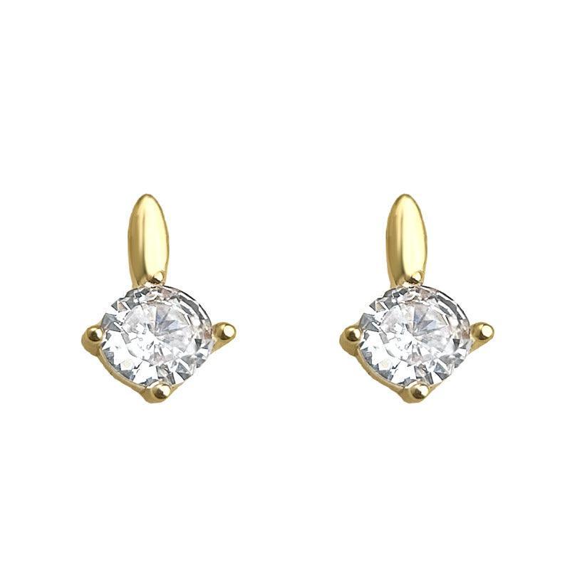 C관 - 14K 도금 미니 큐빅 925 은침 귀걸이 [5854] 25.04-2