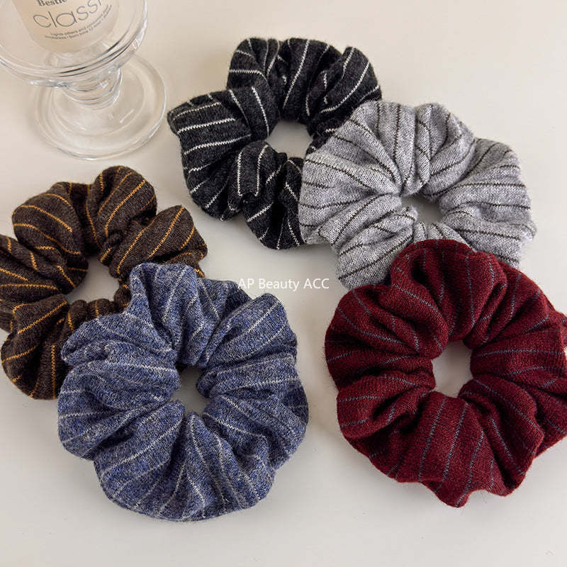 E관 - 사선 스트라이프 니트 울 머리띠 곱창 헤어밴드 [27523] 25.09-4